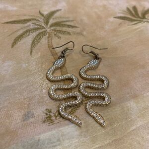 Gold and Silver Snake Earrings